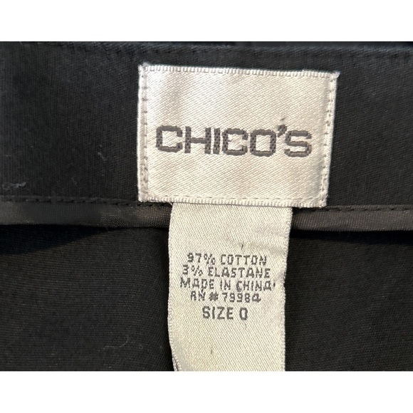 Chico's Womens Black Flat Front Regular Fit Side Zip Dress Pants Size Small - Picture 4 of 6